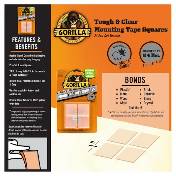 how to remove gorilla mounting tape 9. Guidelines for Using Gorilla Tough & Clear Mounting Tape