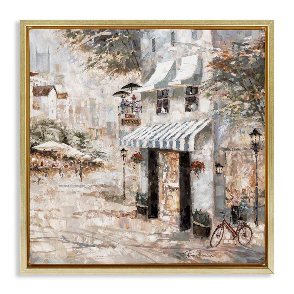 City Bistro Shopfront by Ruane Manning Gold Floater Frame Architecture Graphic Art Print 25 in. x 25 in. price history on PriceWatchPro