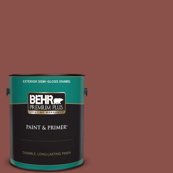 BEHR PREMIUM PLUS 1 gal. #S150-6 Spiced Berry Semi-Gloss Enamel Exterior Paint & Primer