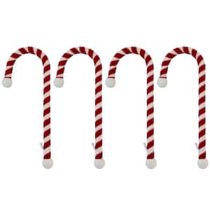 9 in. Steel Core Red and White Candy Cane Stocking Holder (4-Pack)