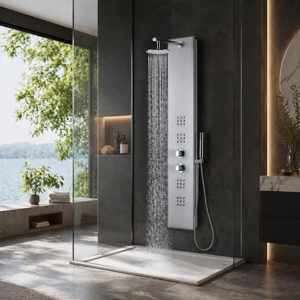 ANZZI VELD Series 64 in. 2-Jetted Full Body Shower Panel System