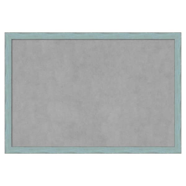 Amanti Art Sky Blue Rustic 38 in. x 26 in. Framed Magnetic Board