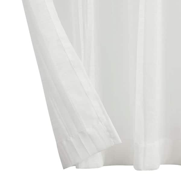 Nautica Cordelia White Faux Linen Crushed 52 in. W x 96 in. L Grommet  Window Sheer Curtains (2 Panels) NAC015574 - The Home Depot