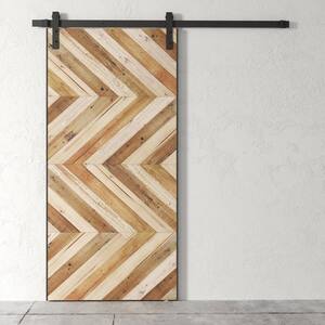 40 in. x 83 in. Obando Reclaimed Stained Wood Barn Door with Sliding Hardware Kit