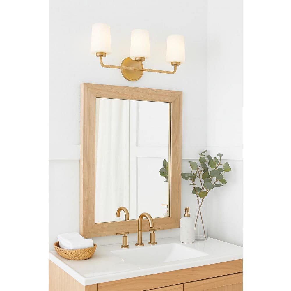 LARK Kline 23.75 in. 3 Light Lacquered Brass Vanity Light