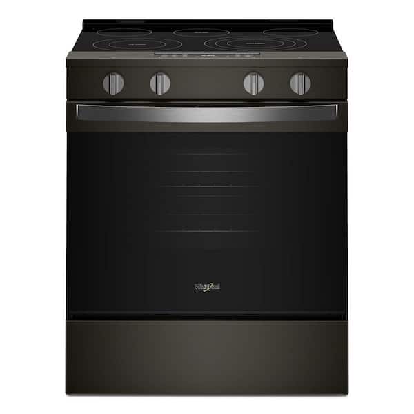 30 in. 5-Element Slide-In Electric Range in Black Stainless with Air Cooking Technology