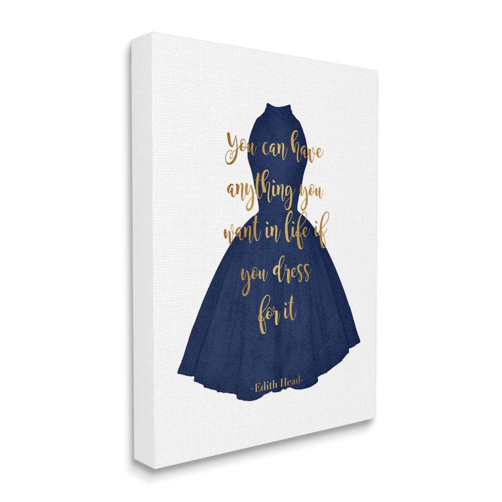 Blue Gown Fashion Quote Canvas Art, 36" x 48"