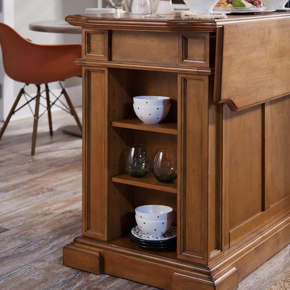 Americana Oak Kitchen Island with Drop Leaf