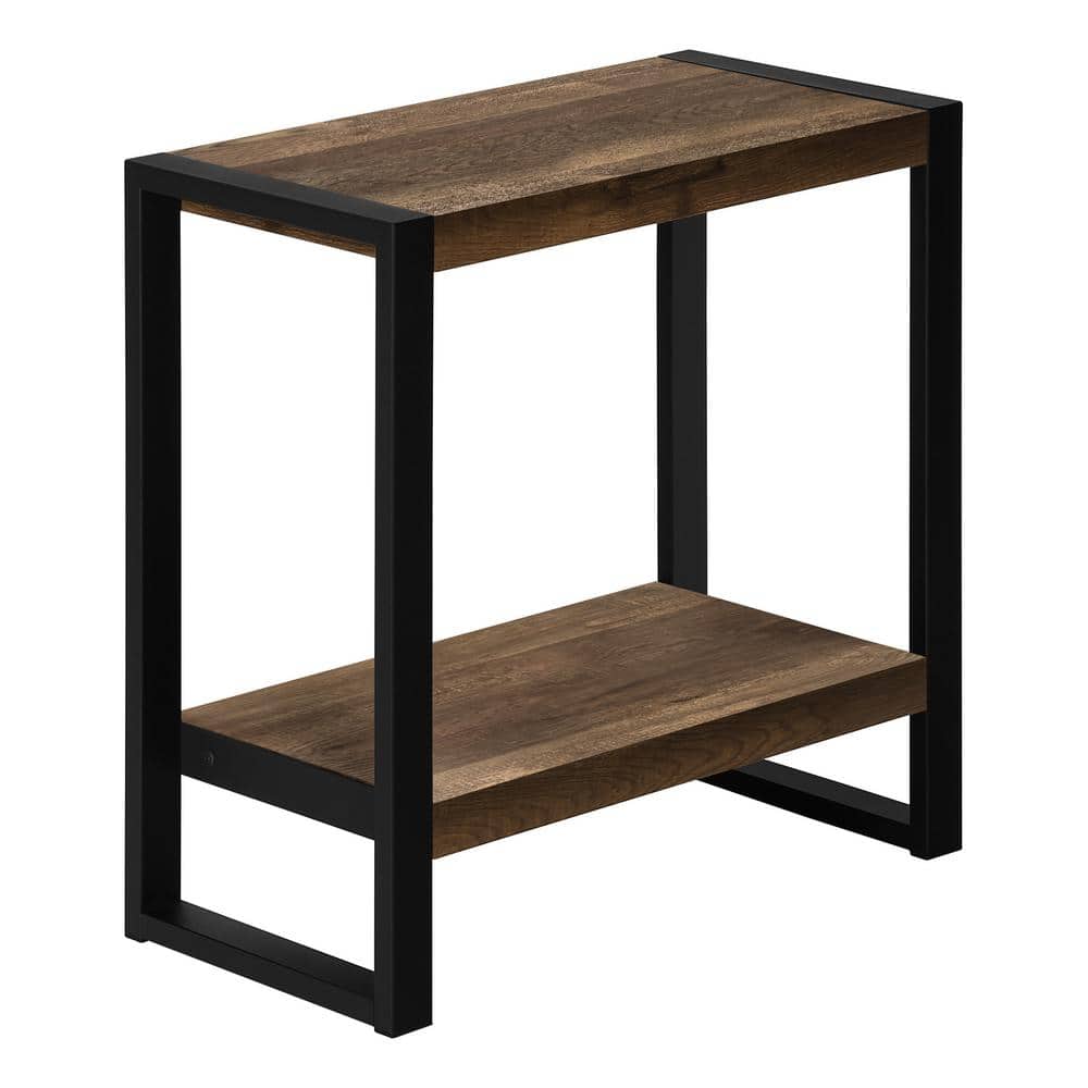 12 in. Brown Rectangular MDF End Table Bottom Shelf