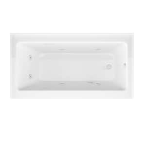 Amber 5 ft. Acrylic Rectangular Drop-in Whirlpool Bathtub in White