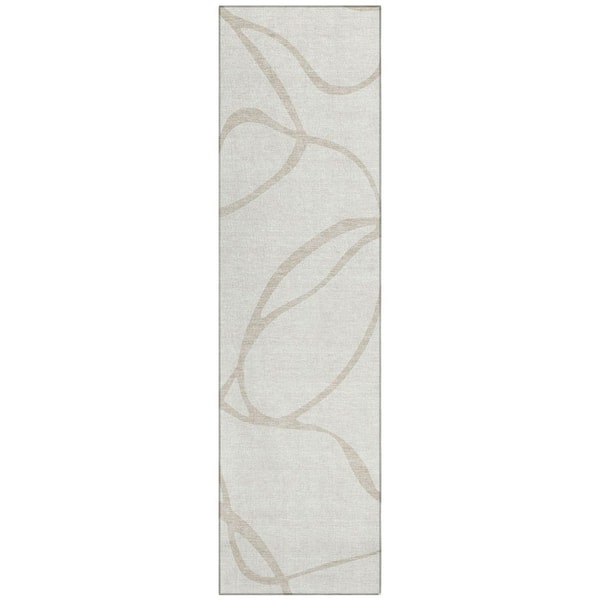 Chantille Machine Washable Indoor/Outdoor Abstract ACN999 Ivory 2 ft. 3 in. x 7 ft. 6 in. Area Rug