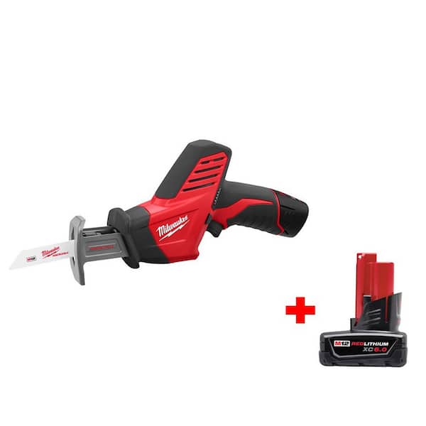 Milwaukee M12 12V Lithium-Ion Cordless HACKZALL Reciprocating Saw Kit with 6.0Ah Battery