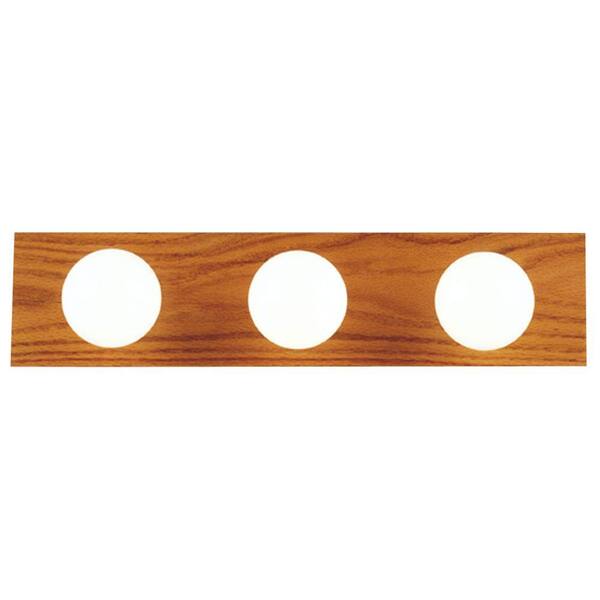 Westinghouse 3-Light Solid Oak Interior Bath Bar Light with Polished Brass Accented Socket Covers