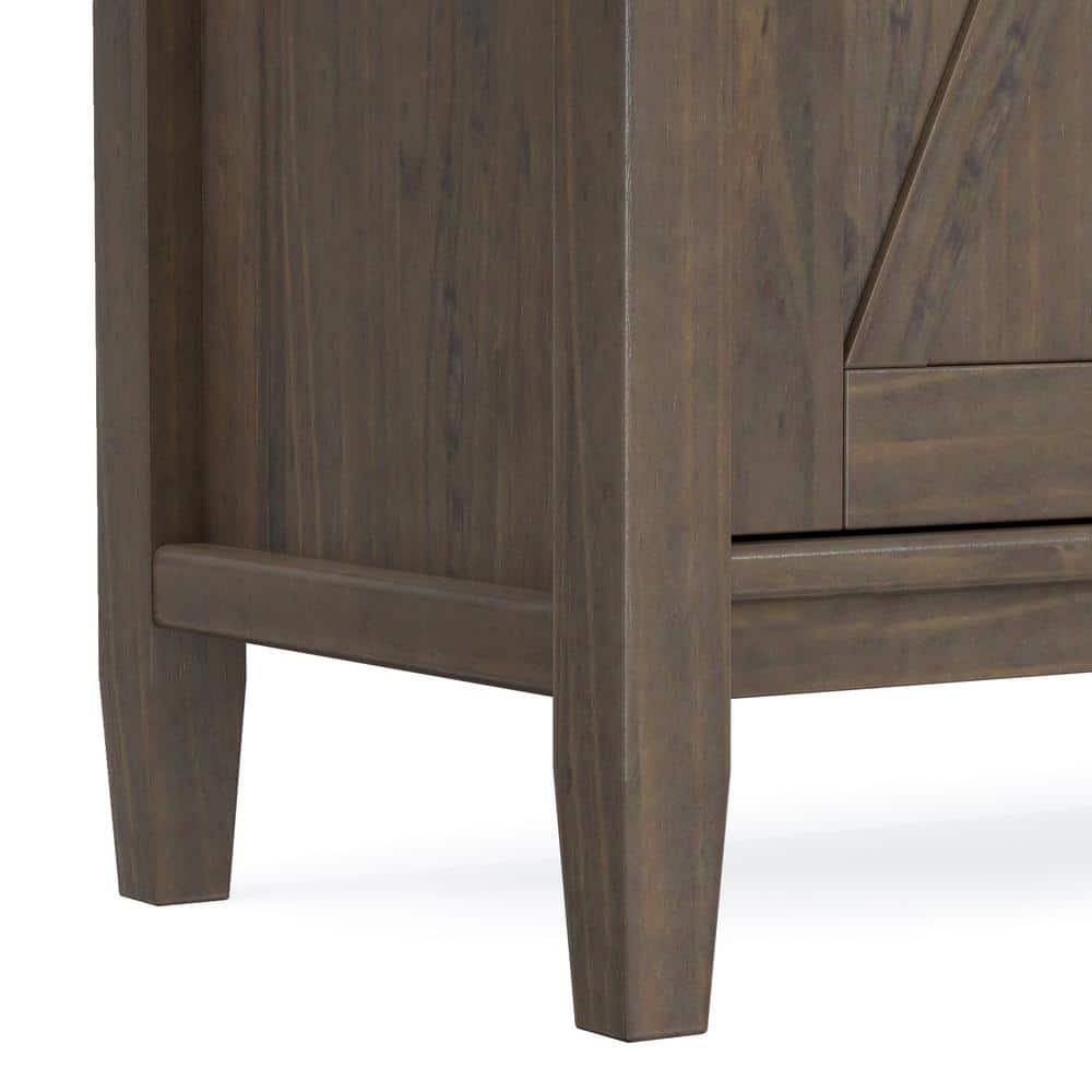 Smoky Brown Wood Freestanding Office Storage Cabinet with Adjustable Shelving