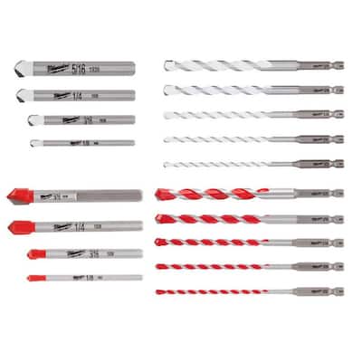 Glittery 12 PCS Masonry Multipurpose Drill Bits Set,Carbide Tip Tool Specially for TILE BRICK,CEMENT,CONCRETE,PLASTIC Glittery 12 PCS Masonry Multipurpose Drill Bits Set,Carbide Tip Tool Specially for TILE BRICK,CEMENT,CONCRETE,PLASTIC