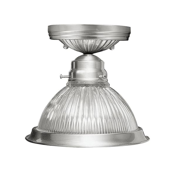 Providence 7.75 in. 1-Light Brushed Nickel Semi-Flush Mount