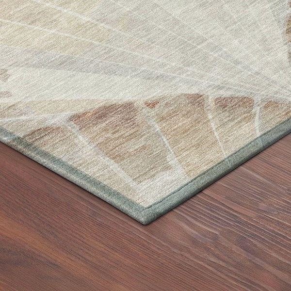 Chantille Machine Washable Indoor/Outdoor Abstract ACN2401 Beige 8 ft. x 10 ft. Area Rug