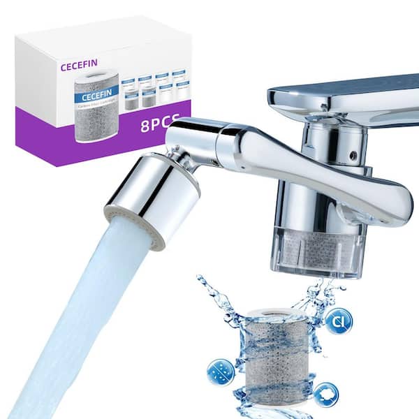 Numhew Water Filter with 9-Piece Cartridges and 360° Swivel Aerator