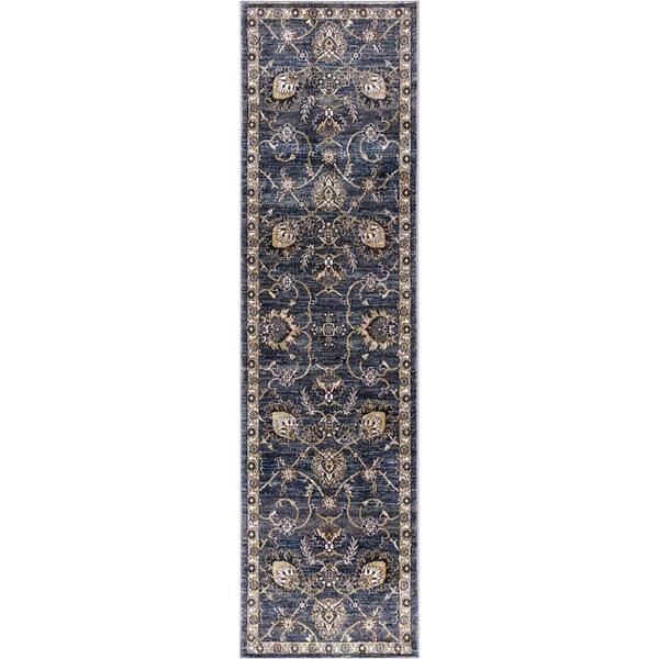 Concord Global Trading Olympus Mahal Navy Rectangle Indoor 2 ft. x 7 ft. Runner