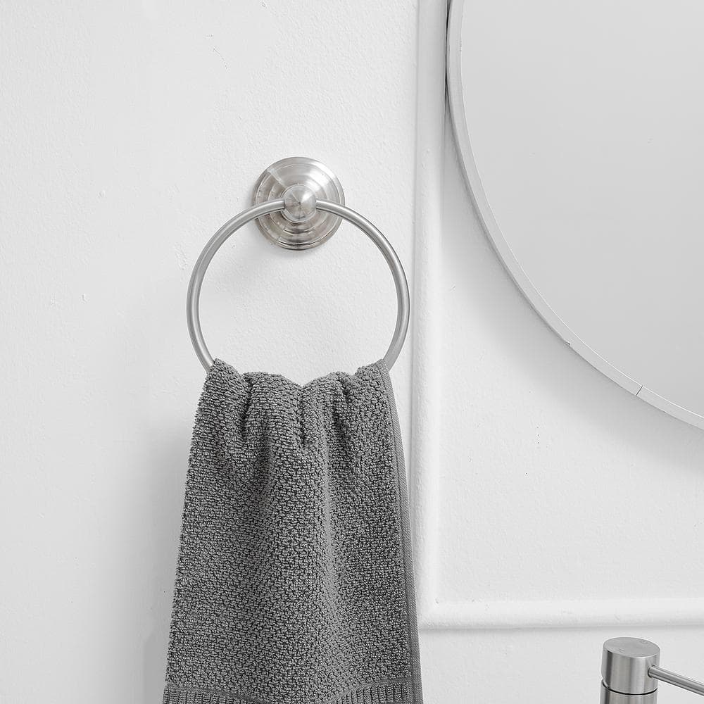 Brushed Nickel Wall Mounted Circular Towel Ring