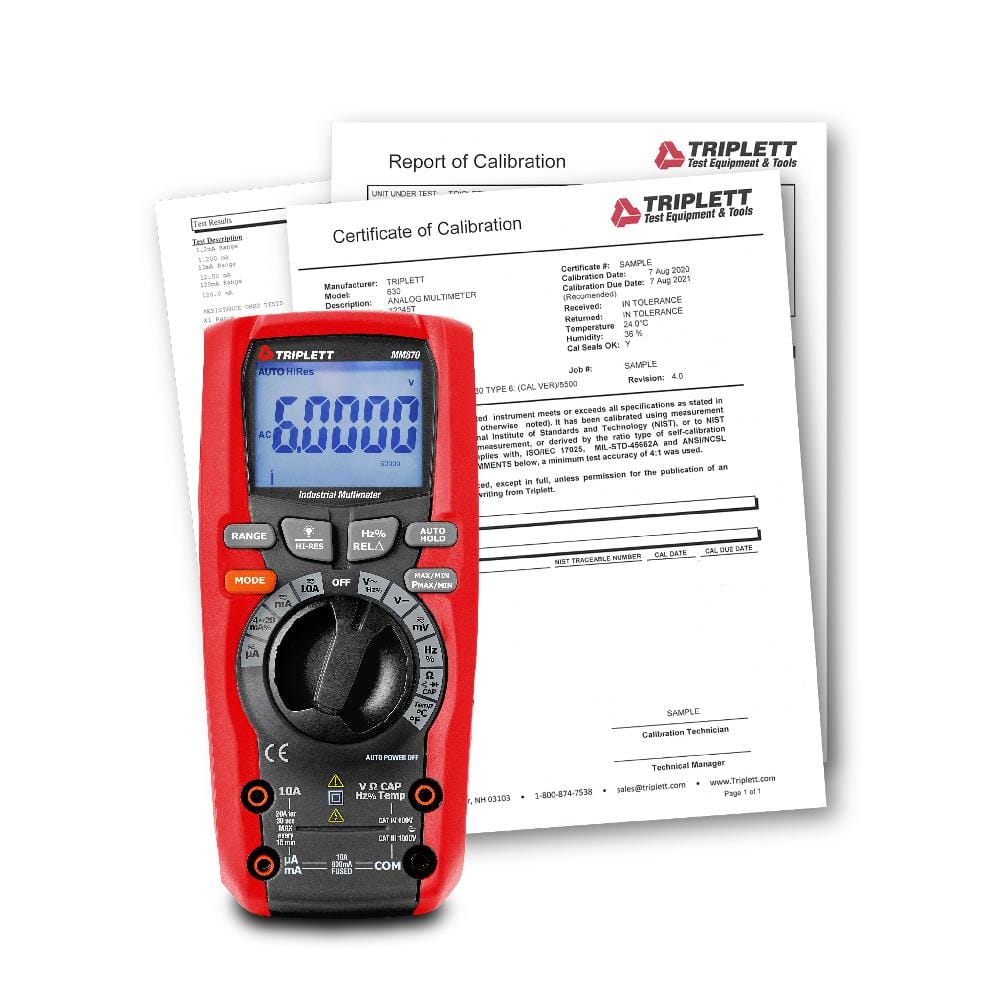 TRIPLETT MM870 Precision Multimeter with Certificate of Traceability to N.I.S.T. Digital