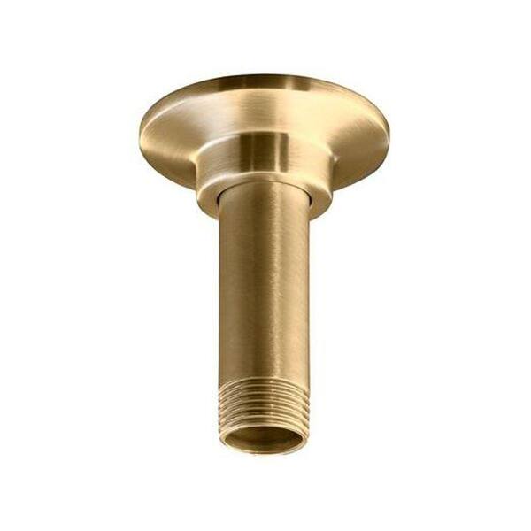 KOHLER 3 in. Straight Ceiling-Mount Shower Arm and Flange, Vibrant Modern Brushed Gold