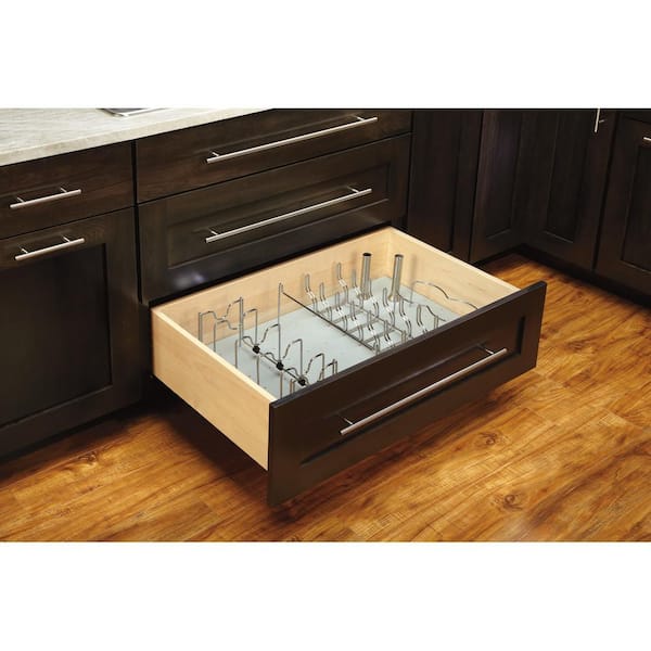 Rev A Shelf 7 75 In H X 7 8 In W X 15 2 In D Drop In Pan Organizer For Drawer Peg Board System 5dcd 1 Cr The Home Depot