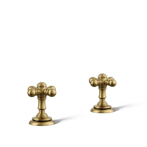 KOHLER Artifacts Bathroom Sink Cross Handles in Vibrant Brushed Moderne Brass