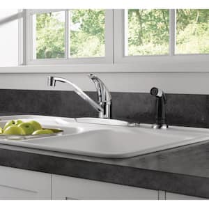 Core Single-Handle Standard Kitchen Faucet with Side Sprayer in Chrome
