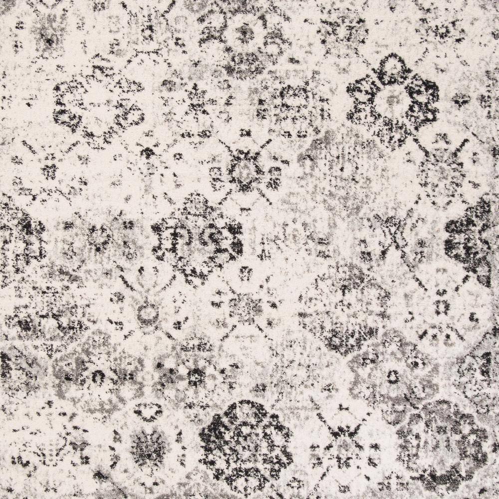 Reversible Silver Grey Synthetic Rectangular Rug - Easy Care and Stain-Resistant