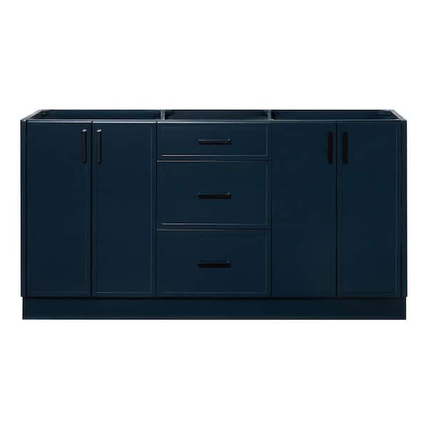 ARIEL Kelly 66 in. W x 21.5 in. D x 34.5 in. H Bath Vanity Cabinet without Top in Midnight Blue