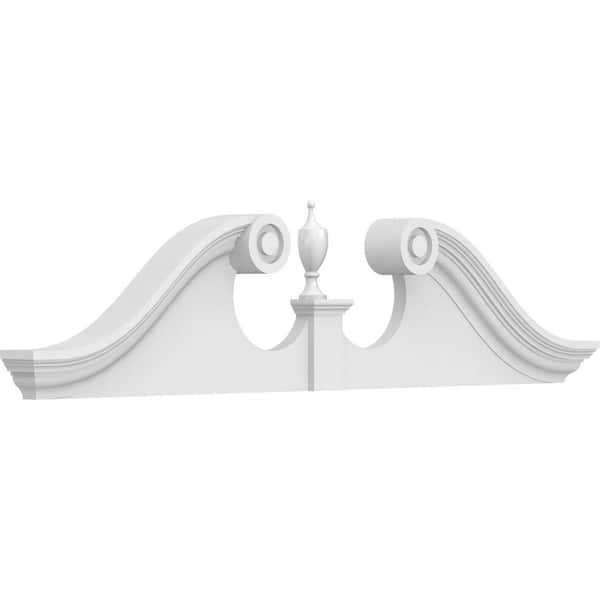 2-3/4 in. x 46 in. x 11-1/2 in. Rams Head Architectural Grade PVC Pediment Moulding