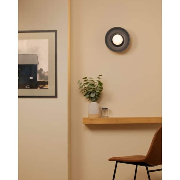 Ambiance Collection 10 in. 1 Light Carbon - Matte Black Ceramic Wall Sconce