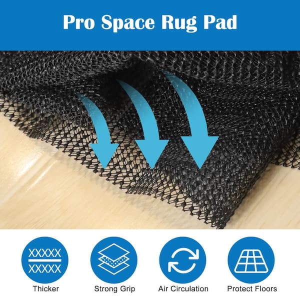 Pro Space 5 ft. x 7 ft. Rectangle White Gird Non-Slip Grip Rug Pad 0.1  Thick OGD400GWA - The Home Depot