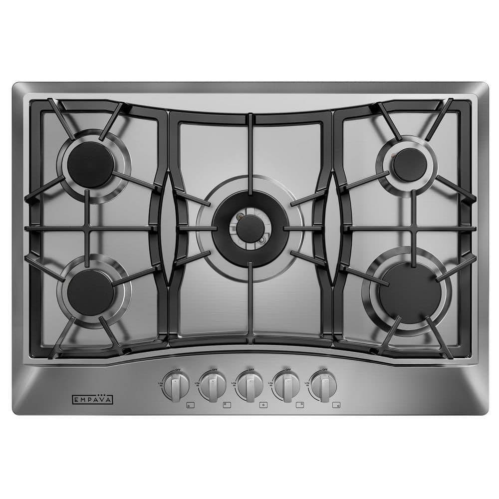 30 in. Gas Cooktop in Stainless Steel with 5 Burners including Power Burners