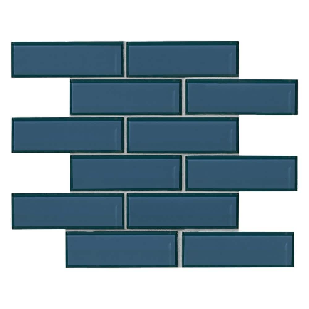 Haiku Sapphire 3x9 Beveled Glass Subway Tile Case