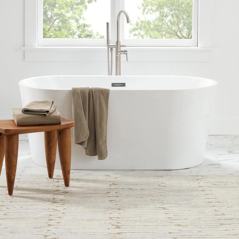 Malone Machine Washable Oatmeal 4 ft. x 6 ft. Indoor Area Rug