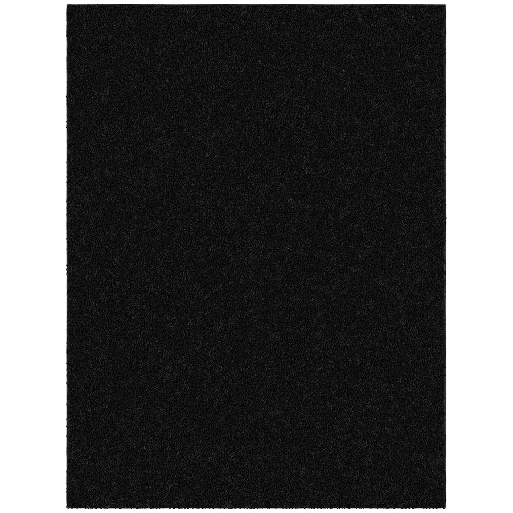 UPC 815449020041 product image for Cozy Collection Non-Slip Rubberback Solid Soft Black 5 ft. x 7 ft. Indoor Area R | upcitemdb.com