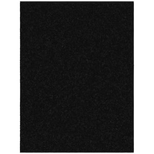 Cozy Collection Non-Slip Rubberback Solid Soft Black 5 ft. x 7 ft. Indoor Area Rug