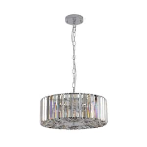 Glittery Collection 4-Light Transparent Crystal Chandelier with No Bulbs Included