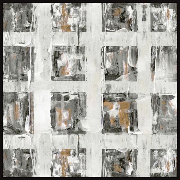Unbranded "Darkened Windows" by Parvez Taj Floater Framed Canvas Abstract Art Print 18 in. x 18 in.