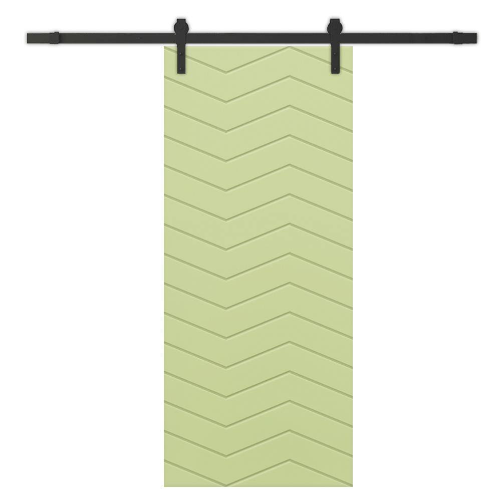 36 in. x 96 in. Sage Green Painted Composite MDF Paneled Interior Sliding Barn Door with Hardware Kit price history on PriceWatchPro