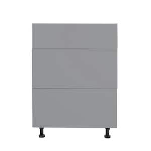 Radiance 24 in. W x 24 in. D x 34.50 in. H Ready to Assemble Slab Drawer Base Kitchen Cabinet in Matte Grey