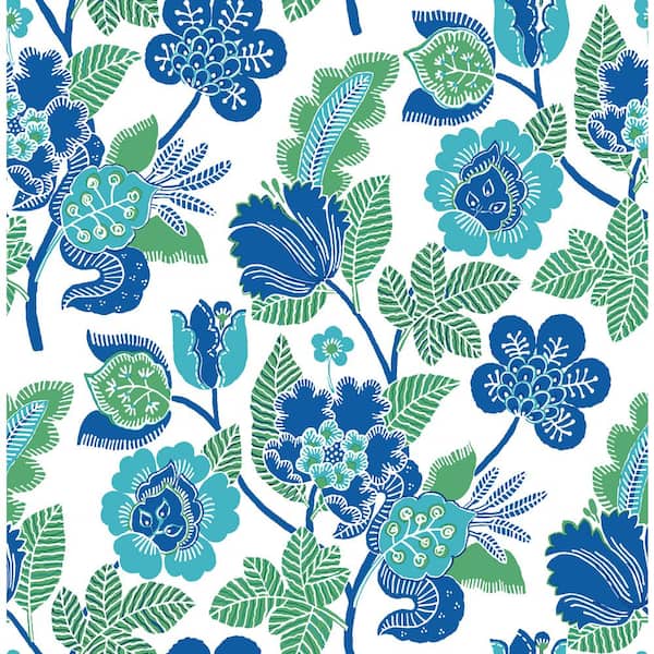 A-Street Prints Jana Green Jacobean Wallpaper Sample
