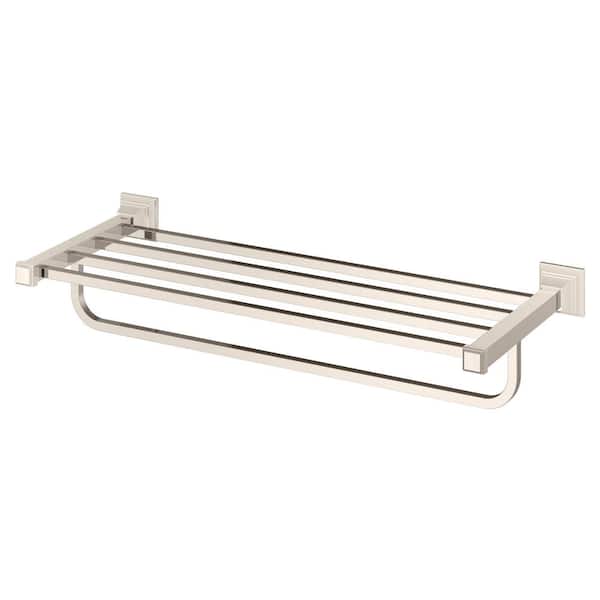 American Standard Ts Series 5 Bar Wall Mounted Towel Rack In Polished Nickel 7455260 013 The Home Depot - Wall Mounted Towel Rack Polished Nickel