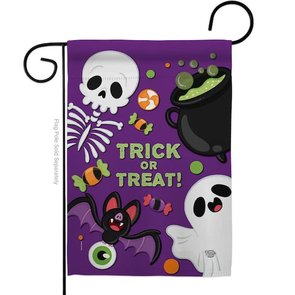 Ornament Collection 13 in. x 18.5 in. Trick ot Treat Garden Flag Double-Sided Fall Decorative Vertical Flag