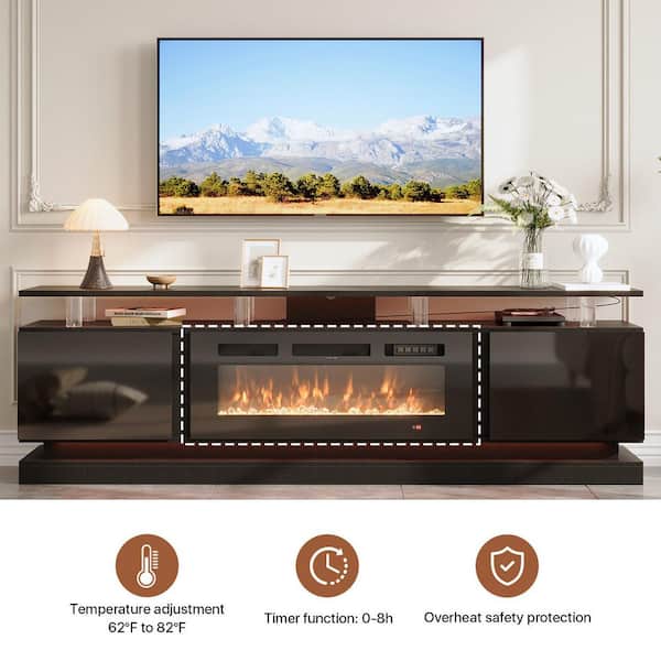 Sizzim 80 in. Freestanding Electric Fireplace TV Stand with