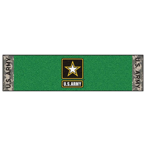 FANMATS MIL - U.S. Army Green 1 ft. 6 in. x 6 ft. Indoor/Outdoor Golf Practice Putting Green