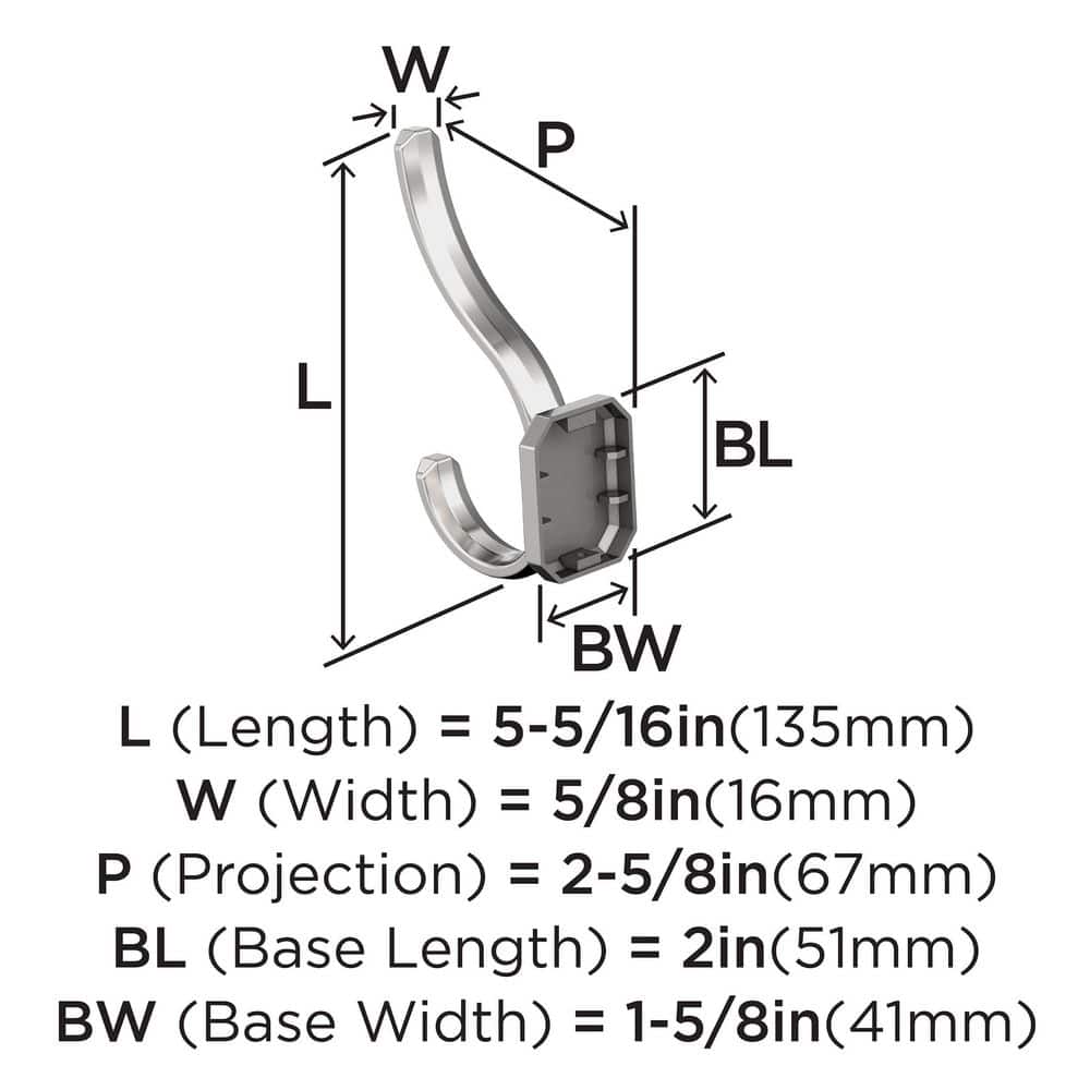 Granlyn Chrome Double Prong Decorative Metal Wall Hook
