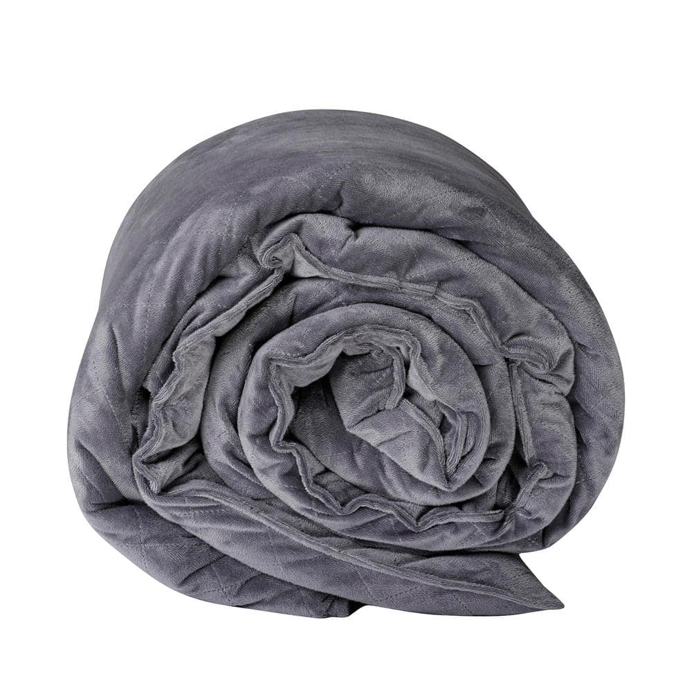 Swift Home Grey 60 In. X 80 In. 20 Lbs. Weighted Blanket With Minky ...